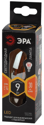 Лампа светодиодная Эра E14 9W 2700K F-LED B35-9W-827-E14 gold Б0047034