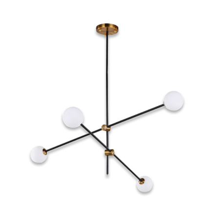 Люстра на штанге Delight Collection Bistro Globe 9389P/4 black/gold