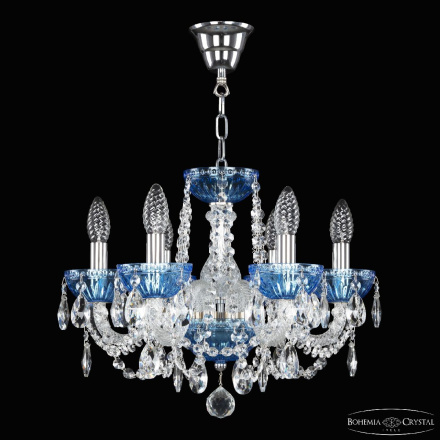Подвесная люстра Bohemia Ivele Crystal 5402/6/141 Ni Aquamarine/M-1G