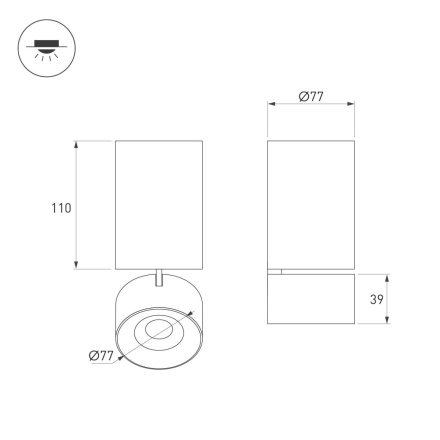 Накладной спот Arlight SP-PLURIO-SURFACE-LONG-R77-9W Day4000 040373