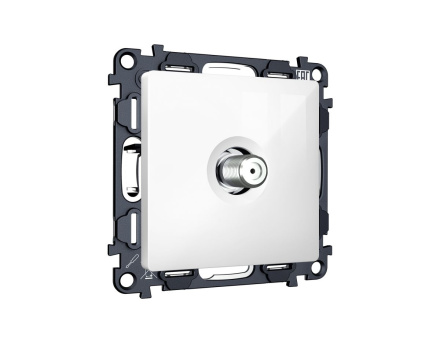 Комплект механизма TV розетки SAT 5-2400MHz 3.5dB Alfa Белый глянец Quant Ambrella Volt MA113050 (AP1130, VM215)