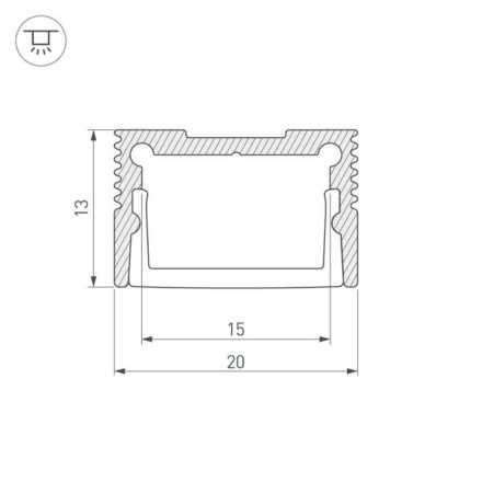 Алюминиевый профиль Arlight SL-Slim20-H13-3000 Anod 036036