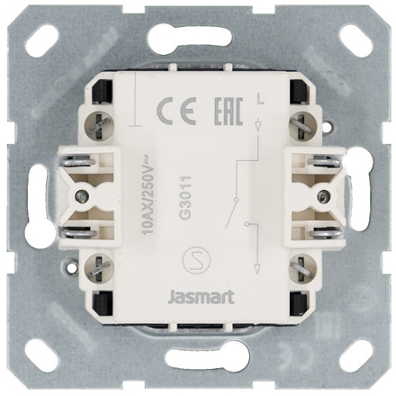 Выключатель одноклавишный Jasmart 10A 250V с накладкой G3011T