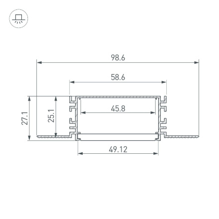Профиль Arlight FANTOM-W49-2000 ANOD 046430
