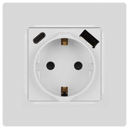 Розетка со шторками с USB type-A+C Эра 12-4108-01 Б0067752