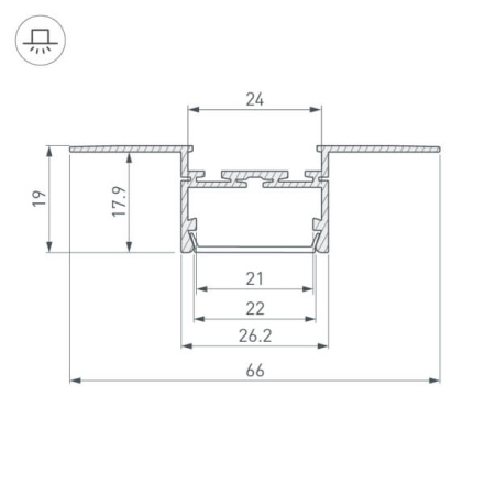 Алюминиевый профиль Arlight PLS-Lock-H19-T-Hide-2000 033693