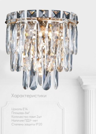Настенный светильник Lumien Hall Kristin LH0066/2W-FGD-CL