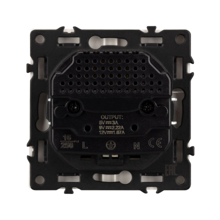 Механизм розетки с USB зарядкой Arlight  SCT-NOBE-MUAC-SFPL-CA (230V, 16A) 059444