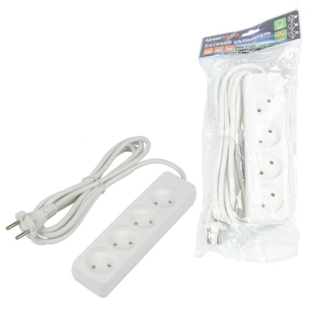 Удлинитель бытовой Uniel Ultra S-CU4-3 WHITE UL-00009988