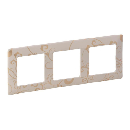 Рамка 3-постовая Legrand Valena Life Ампир бежевый 754113