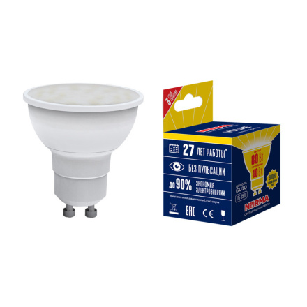 Лампа светодиодная (UL-00003842) Volpe GU10 10W 3000K матовая LED-JCDR-10W/WW/GU10/NR