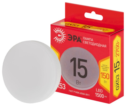 Лампа светодиодная Эра RED LINE LED GX-15W-827-GX53 R 15Вт 2700K