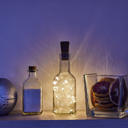 Гирлянда Uniel ULD-S0200-020/SСR/3LR WARM WHITE IP20 WINESTOPPER UL-00010903