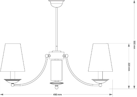 Люстра на штанге Kutek N Lampshade N-ZW-2(P/A)