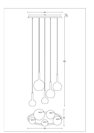Каскадная люстра Arte Lamp Gala A2720SP-5SG