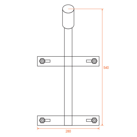 Кронштейн приставной для консольного светильника Wolta К1П-035-05-2-012х06-С