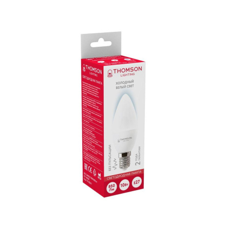 Лампа светодиодная Thomson E27 10W 6500K свеча матовая TH-B2311