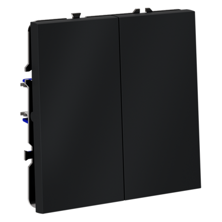 Проходной переключатель двухклавишный Voltum S70 VLS020307 (графит)