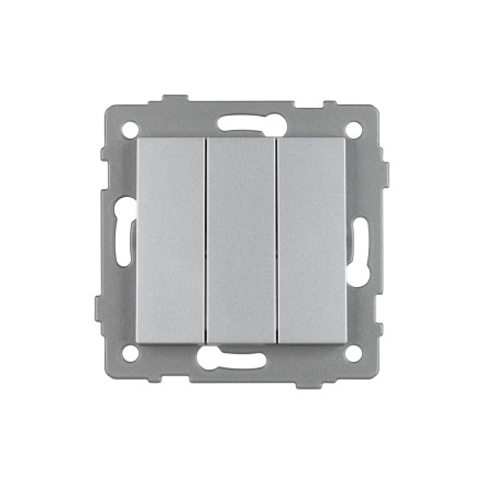 Механизм выключателя трехклавишный непроходной Arlight SWT-MK03-PL-GR-V (250V, 10A) 049898