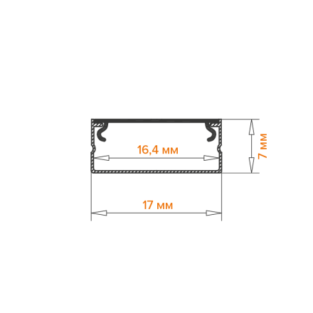 Профиль накладной Wolta WAP-S-16/7/2000-A-LITE