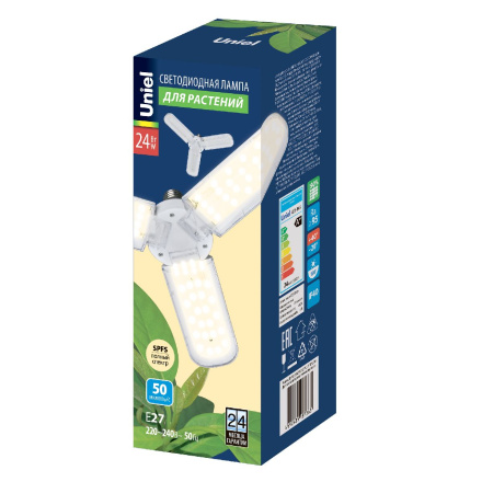 Лампа для растений Uniel LED-P65-24W/SPFS/E27/CL/P3 PLP32WH UL-00011420