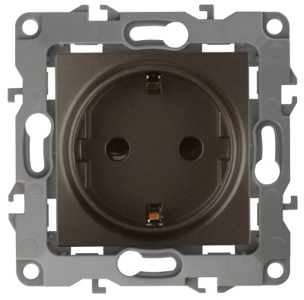 Розетка 2P+E Schuko со шторками Эра 12-2102-13 Б0019324