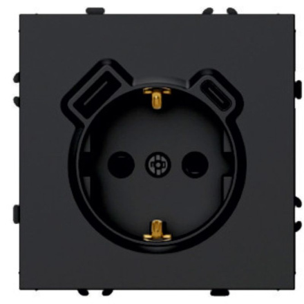 Розетка 1-местная з/ш с/з 16А + USB + Type C (механизм) Stekker Эмили 250В 20W черный уголь soft-touch RST16-5119-05 50218