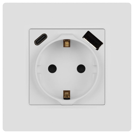 Розетка со шторками с USB type-A+C Эра 12-4108-01М Б0067711