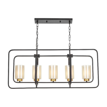 Подвесная люстра Lumina Deco Indivia LDP 1238-5 BK+MD