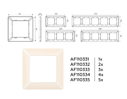 Рамка двухместная Ambrella Volt Line AF110332