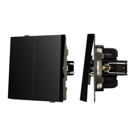 Механизм выключателя двухклавишный проходной Arlight SWT-TENDO-MKP2-PL-BK (230V, 10A) 054067