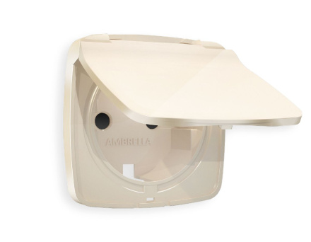 Лицевая панель для розетки с/з со шторками и крышкой Ambrella Volt Omega OP3080