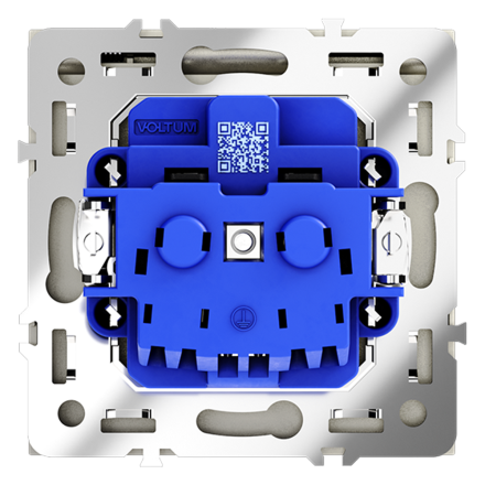Розетка с защитными шторками и крышкой Voltum S70 VLS040305 (сталь)