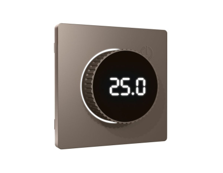 Лицевая панель Alfa (Темная бронза матовый) для терморегулятора теплого пола с цифровым дисплеем Quant Ambrella Volt AP6358