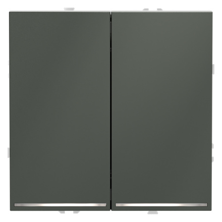 Проходной переключатель двухклавишный с подсветкой Voltum S70 VLS020406 (титан)