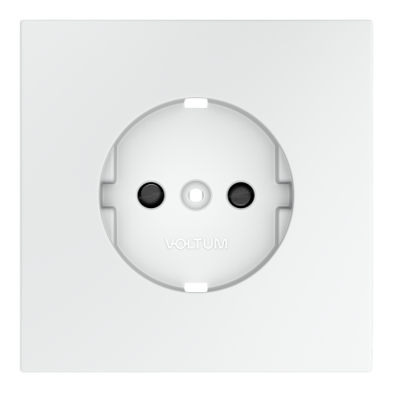 Накладка для розетки с заземлением и защитными шторками Voltum S70 (белый матовый) VLS000702