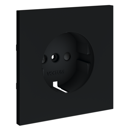 Накладка для розетки с заземлением и защитными шторками Voltum S70 (графит) VLS000707