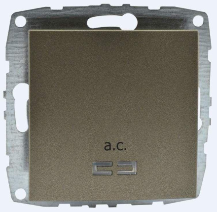 Выключатель одноклавишный с подсветкой Mono Electric Despina-Larissa 10А 250В бронза 500-002325-101