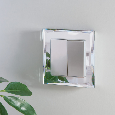 Выключатель двухклавишный Werkel серебряный W1120006 4690389155789