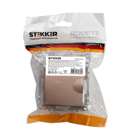 Розетка 1-местная с/з с защитной шторкой Stekker Катрин 39594