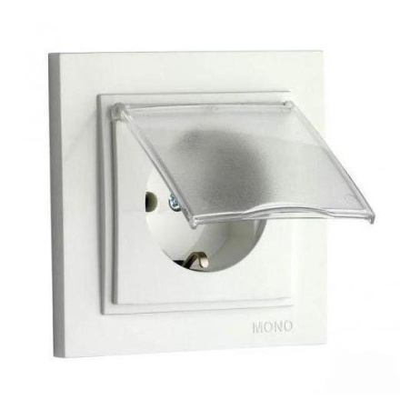 Розетка с заземлением с крышкой Mono Electric Despina 16А 250В слоновая кость 102-010021-118