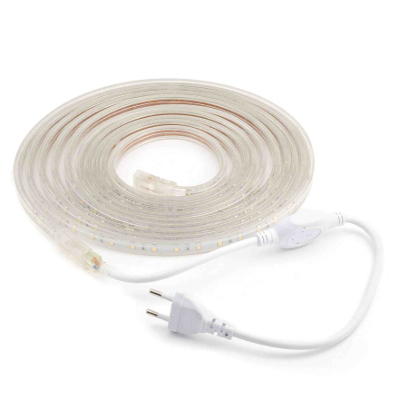 Комплект светодиодной ленты Apeyron 220В 4,8Вт/м smd3528/2835 60д/м IP65 300Лм/м 5м 6000К (сетевой шнур, заглушка, крепежи)  10-04