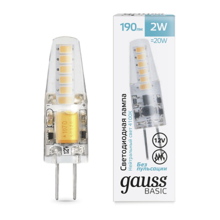 Светодиодная лампа Gauss Basic G4 2W 4100K 1159722