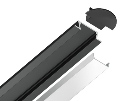 Алюминиевый встраиваемый профиль Ambrella Light Alum Profile GP1001BK