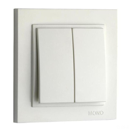 Выключатель двухклавишный Mono Electric Despina 10А 250В слоновая кость 102-010025-102