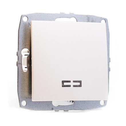 Выключатель одноклавишный с подсветкой Mono Electric Despina-Larissa 10А 250В жемчуг 500-002525-101