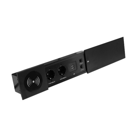 Блок розеток JX (Slide Top) (2 секции RJ-45 + 2 USB беспр.зарядка с кабелем питания) Mebax 00-00002893