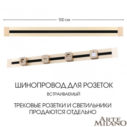 Встраиваемый шинопровод Arte Milano Am-track-sockets 382301TB/100 Gold