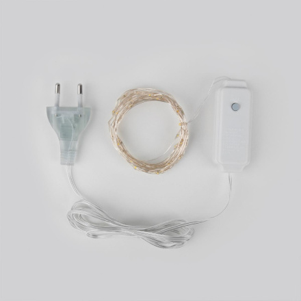 Гирлянда нить Eurosvet 400-007 теплый белый 5м IP20