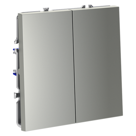 Выключатель с самовозвратом двухклавишный Voltum S70 VLS020605 (сталь)